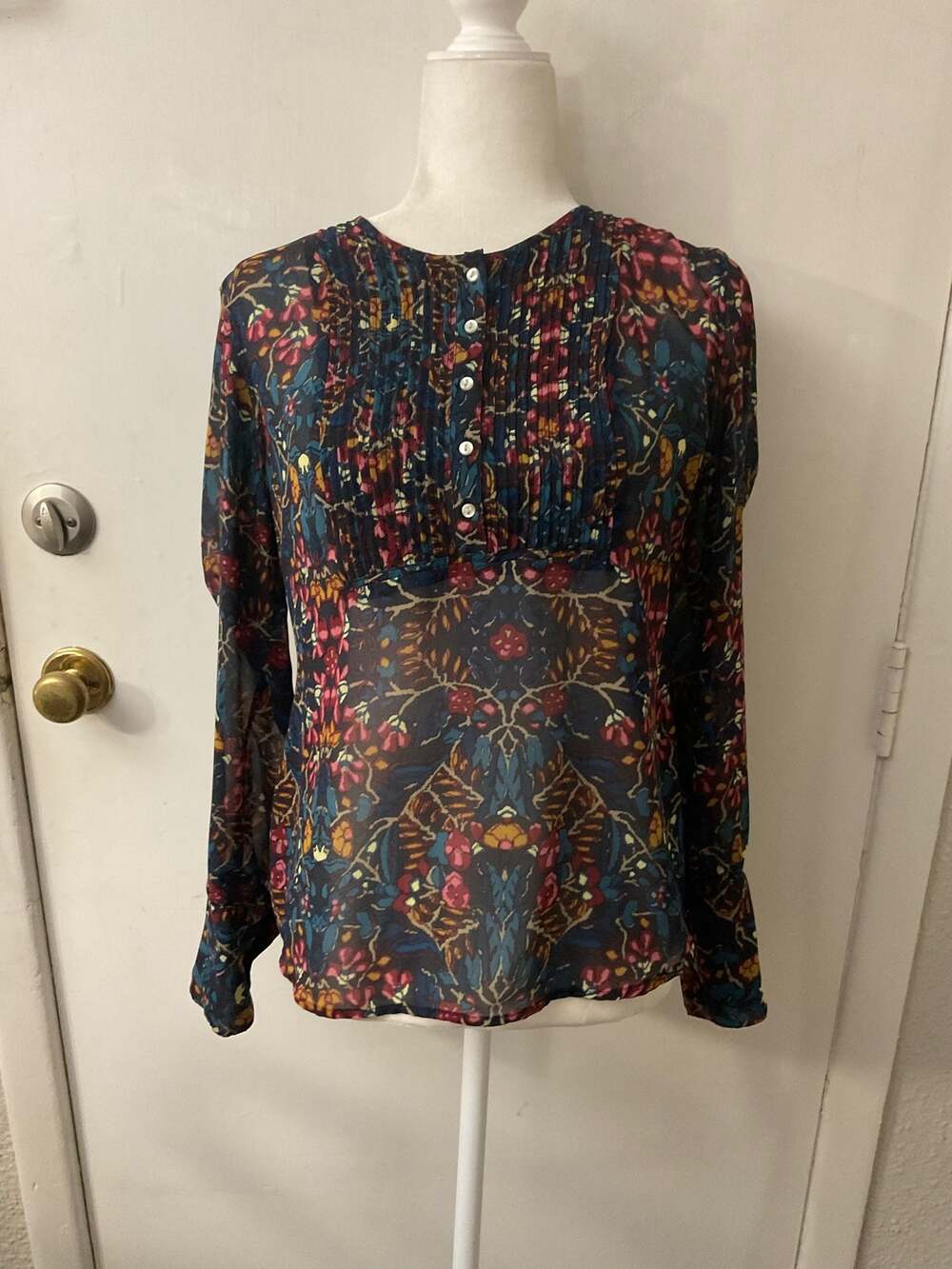 Converse Sheer Floral Long Sleeve Blouse M Cottagecore Dopamine Coquette Girl